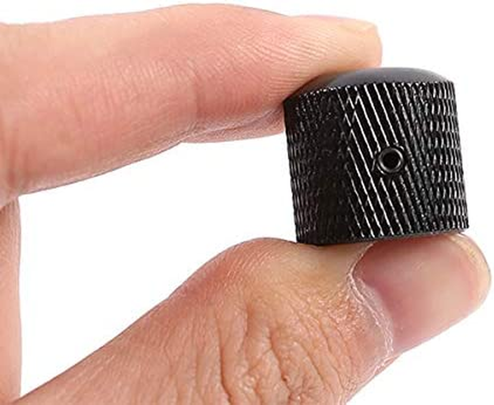 Black Metal Guitar Control Knobs - Volume/Tone Dome Knobs (Set of 3)