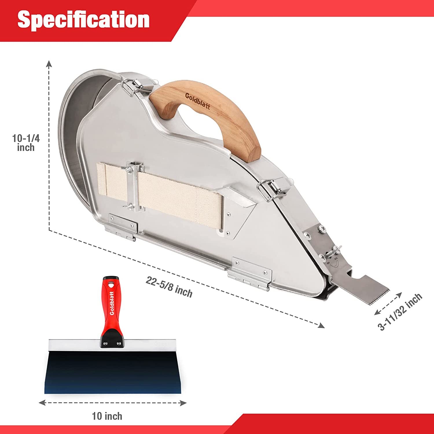 Goldblatt Banjo-Dry Tape Set Drywall Taping Tools w/10" Blue Steel Taping Knife