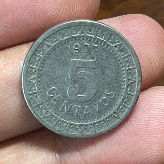 1907 Mexico 5 Centavos Coin
