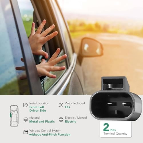 Power Window Regulator With 2-Pin Motor Assembly Compatible Front Driver Side