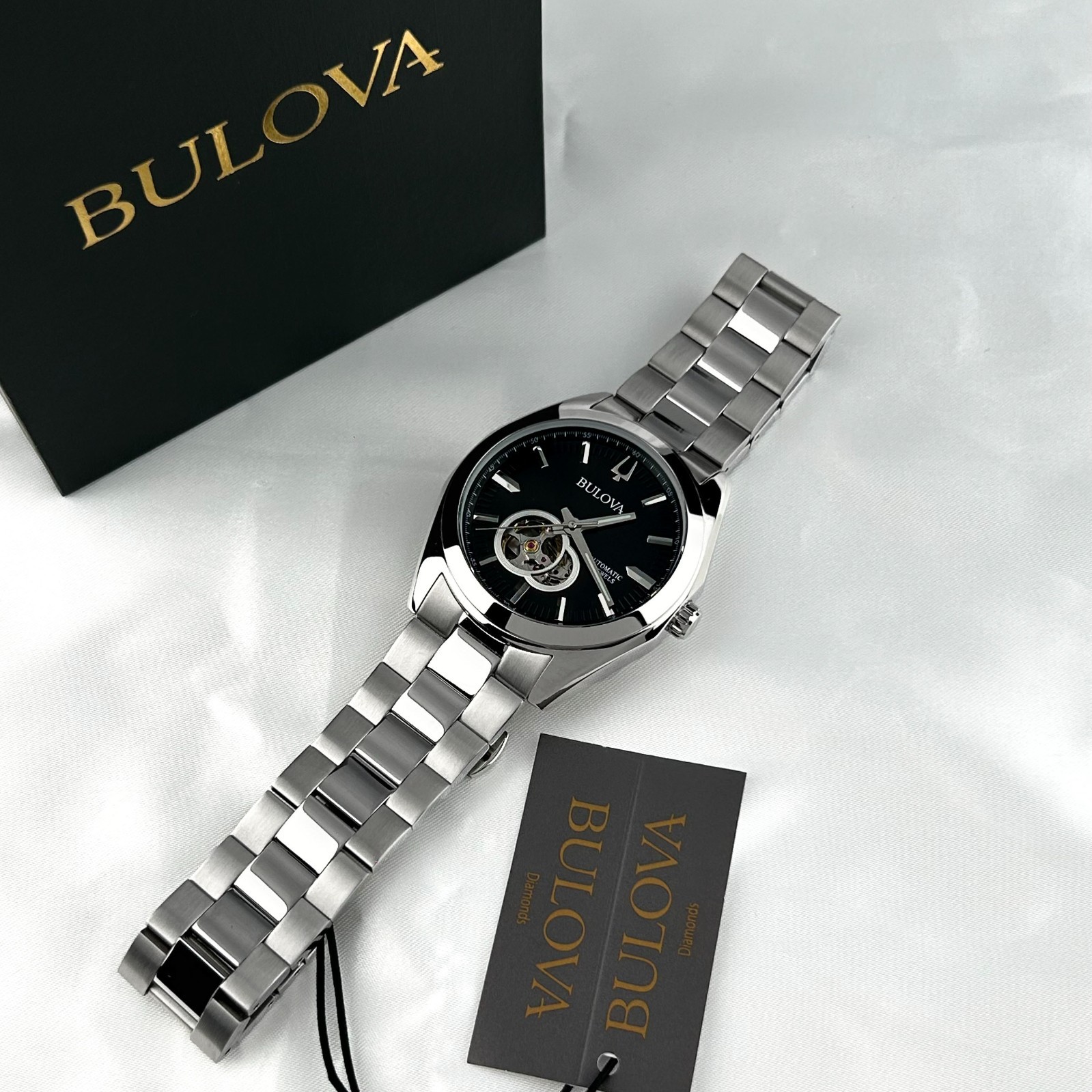 New w/box/Bulova Classic Surveyor 96A270 black Dial Men's Automatic Watch 42mm