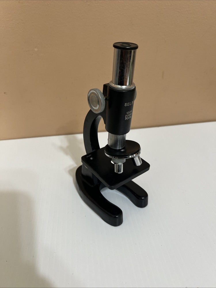 SELSI 100X, 200X, 300X Vintage Microscope Untested. Used