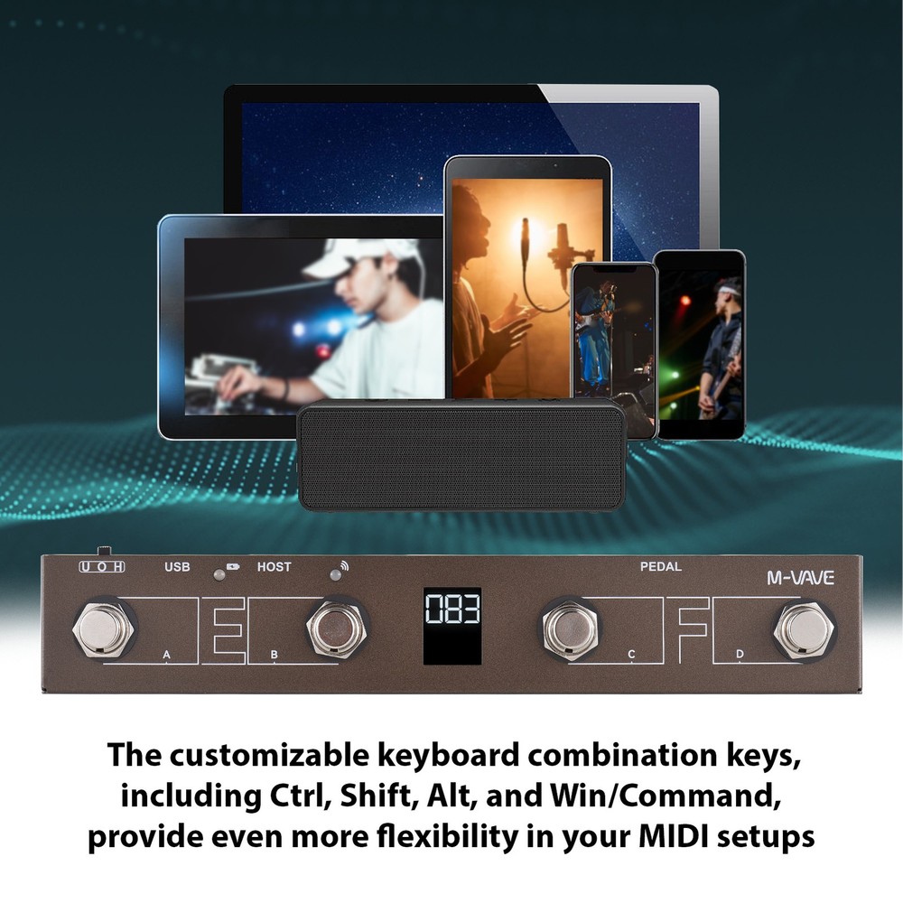 M-VAVE Wireless MIDI Controller BT MIDI Pedal Controller Intelligent APP VYSK