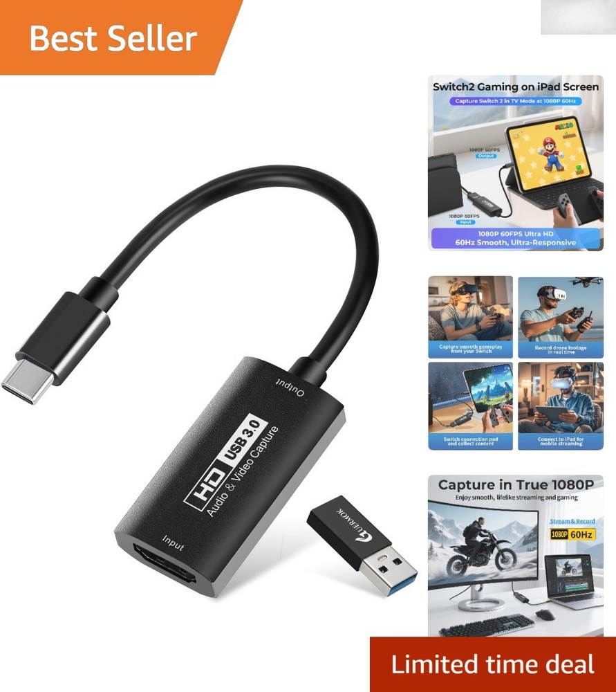 Portable HDMI Capture Card for Streaming: 1080P@60FP & Multi-Device Support