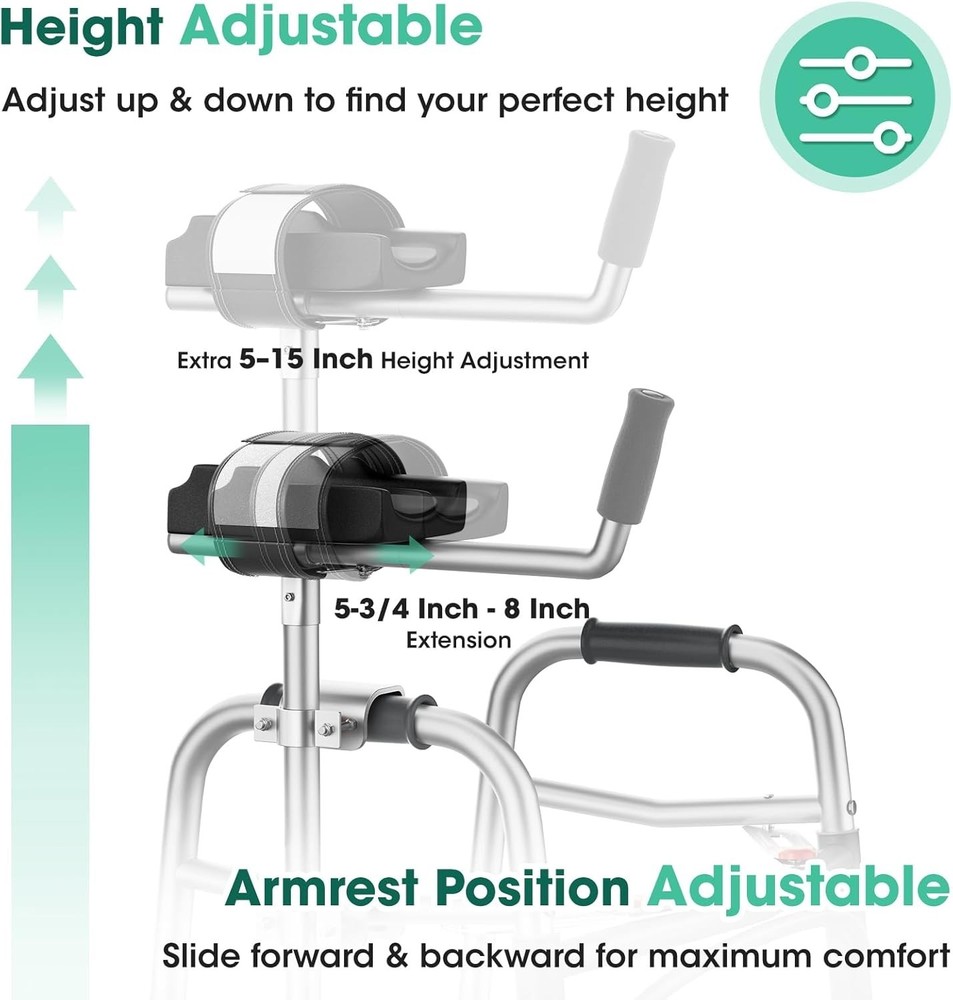 Walker Platform Attachment – Adjustable Height & Padded Armrest