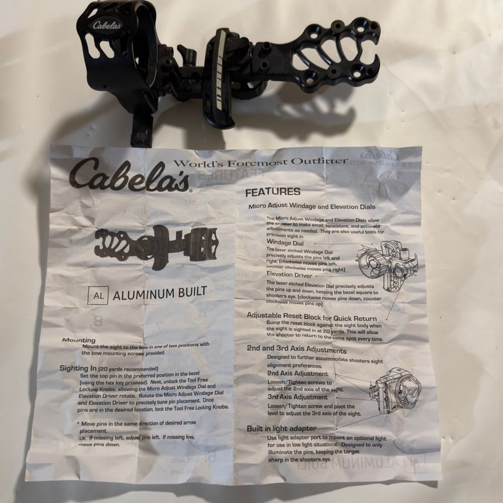 Cabela's Black Aluminum Archery Sight