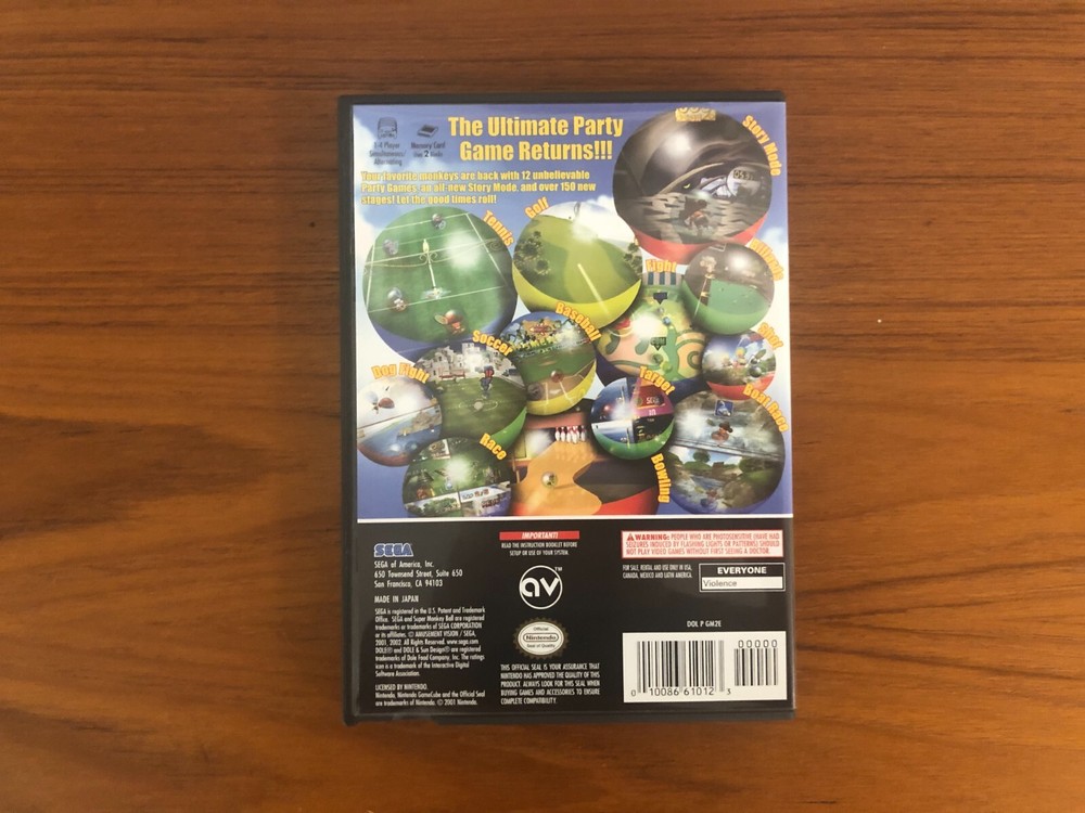 Replacement GameCube Case for Super Monkey Ball 2