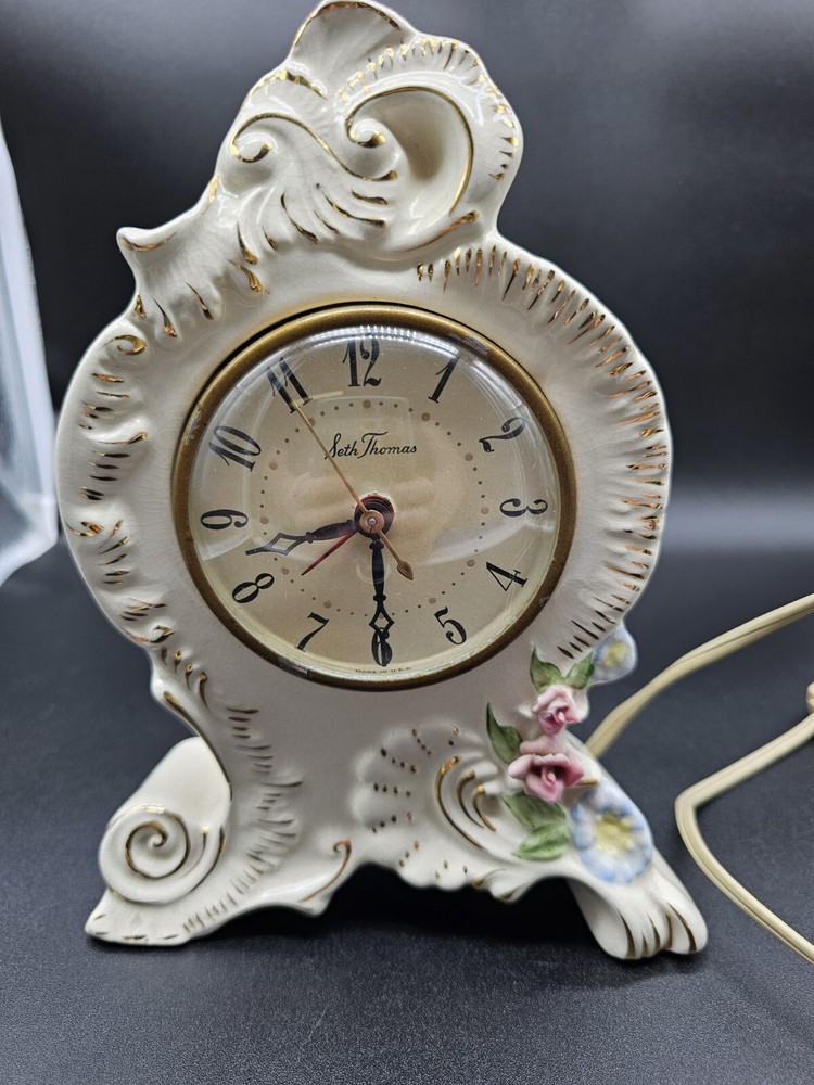 Vintage Ceramic Seth Thomas Electric Mantle Clock ~Working