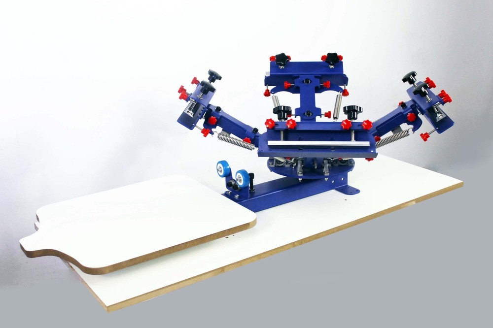 4 Color 1 Station Screen Printing Machine Micro-adjust Press Printer ROTARY