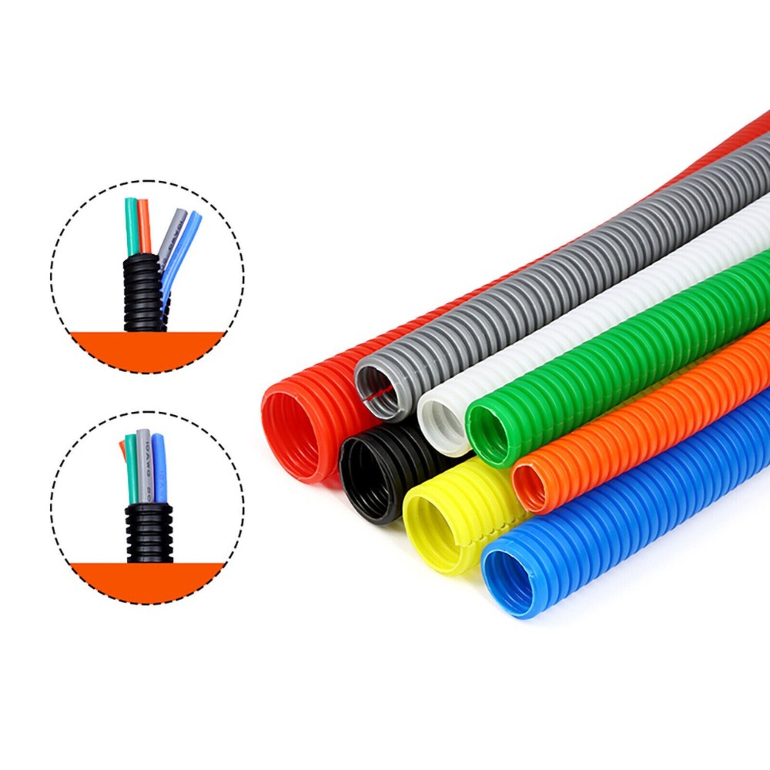 Split Wire Loom Conduit Flex Tubing Automotive Wire Protector Harness Corrugated