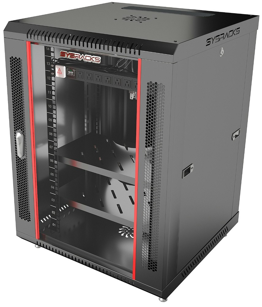 15U 24" Deep Wall Mount IT Network Server Rack Cabinet Enclosure- FREE ACCESSORY