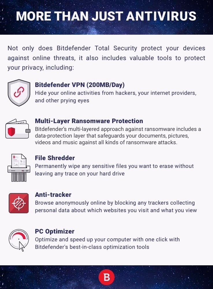 Bitdefender Total Security 2026 - 1 Year 1 Windows Device