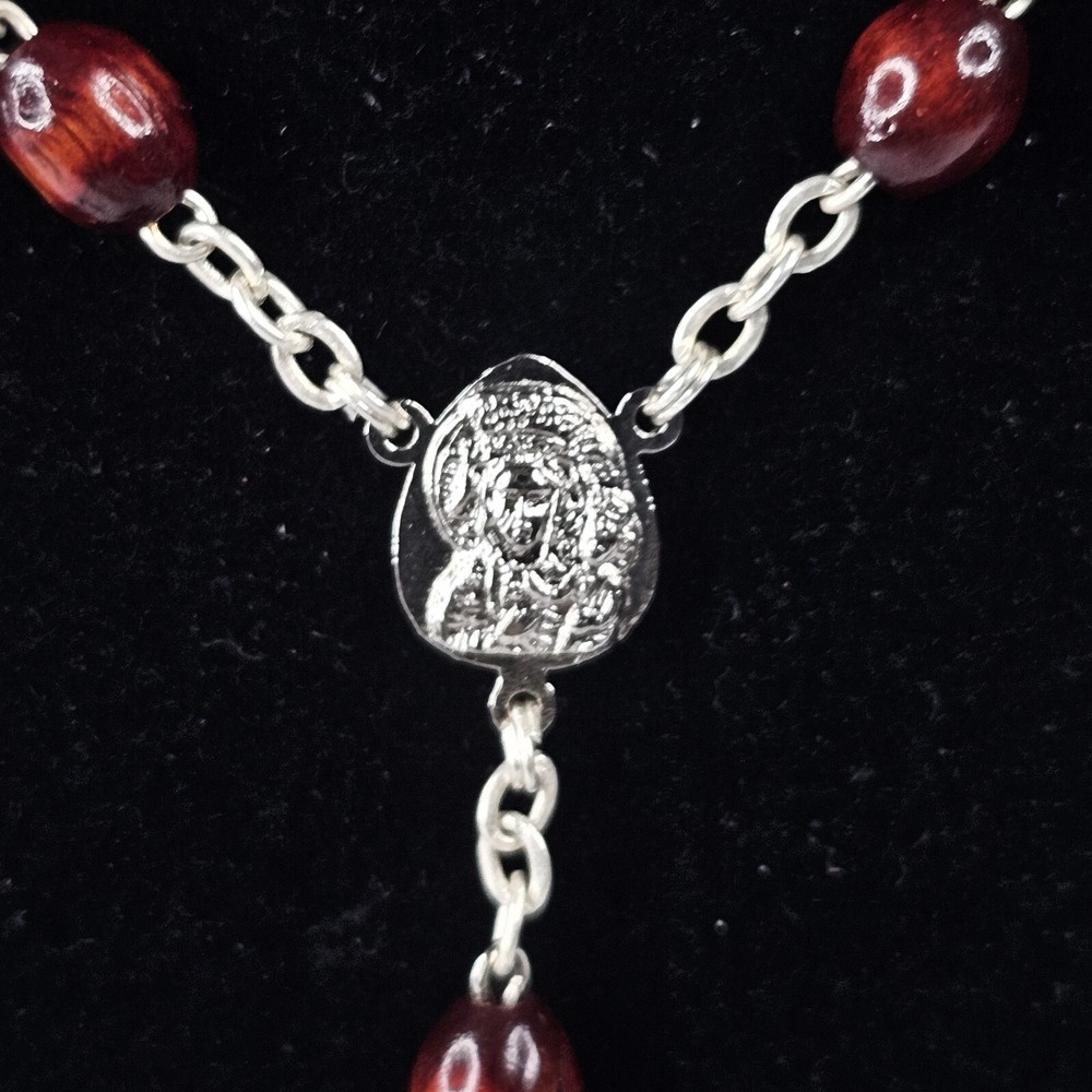 Red Burgundy Beaded 19" Long Rosary