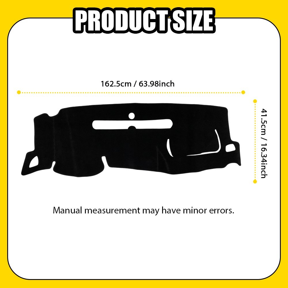 Dashboard Dash Board Cover Mat Carpet For 2007-2013 Chevrolet Silverado Black