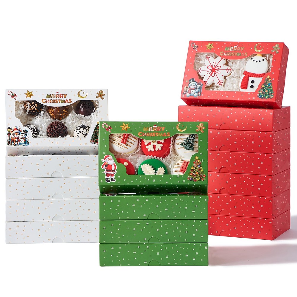 48PCS Christmas Treats Boxes, 3 patterns 1 Count (Pack of 48), 3 Pattern
