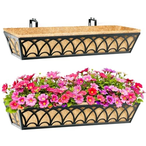 Railing Planter Box Window Boxes Planters - Pack Deck Railing Planter 30 Inch 2