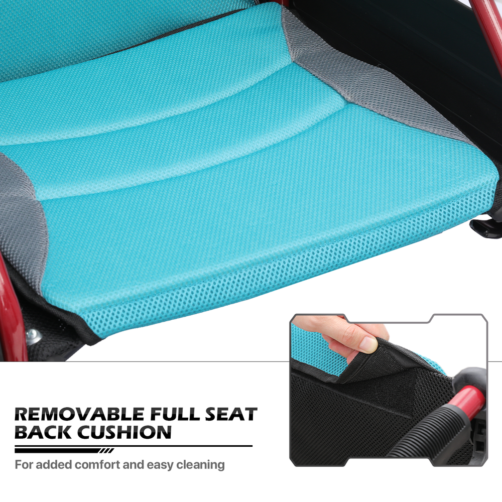 [FDA APPROVED]Folding Lightweight Transport Wheelchair w/Solid Wheels&Handbrakes
