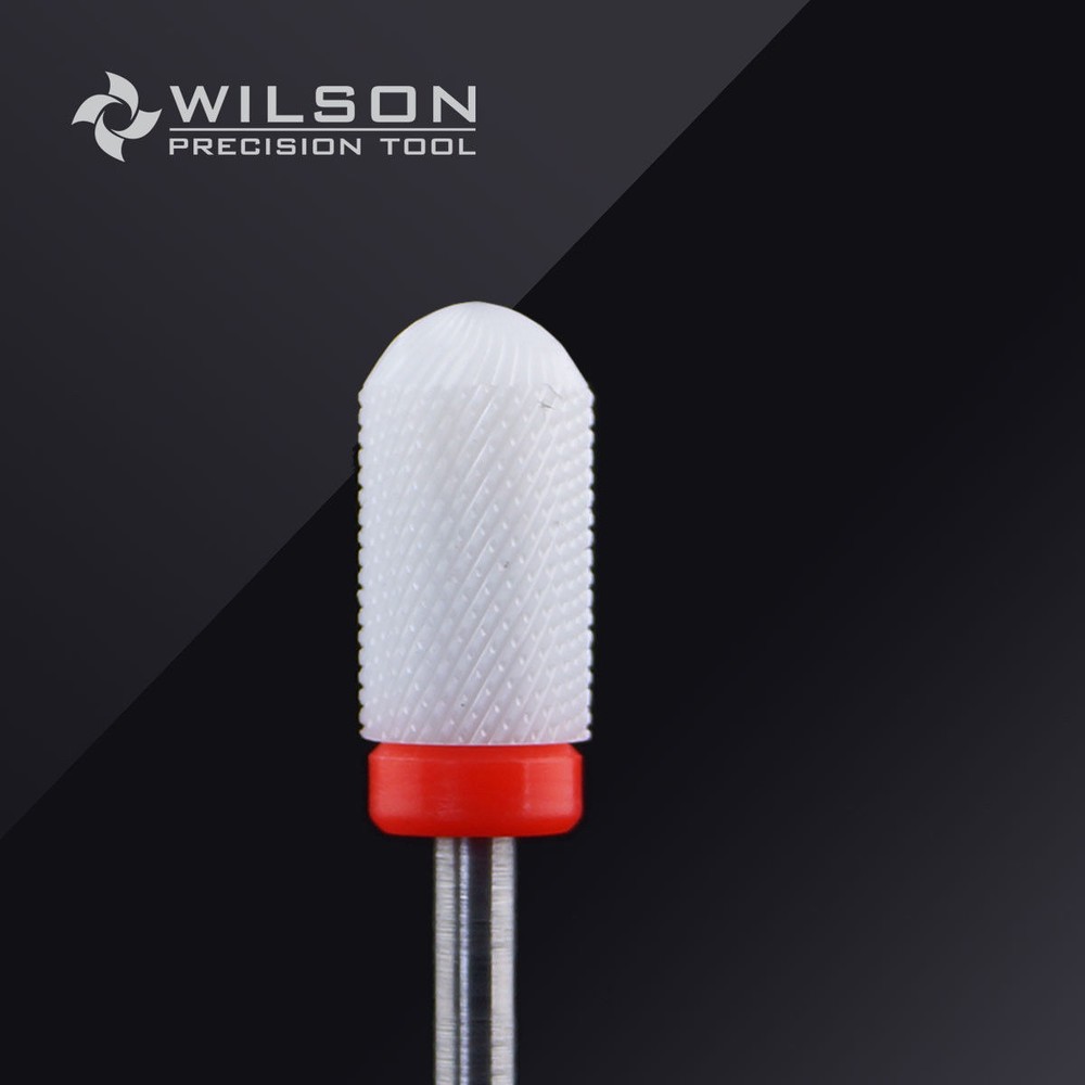 WILSON White Ceramic Nail Drill Bits - Large Rounded Top US SELLER
