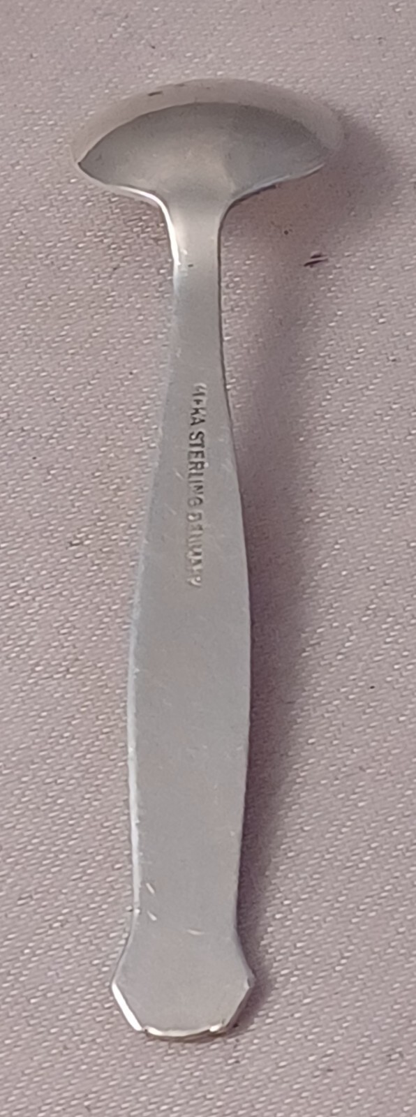 Meka Denmark Sterling & Red Enamel Salt Spoon As IS