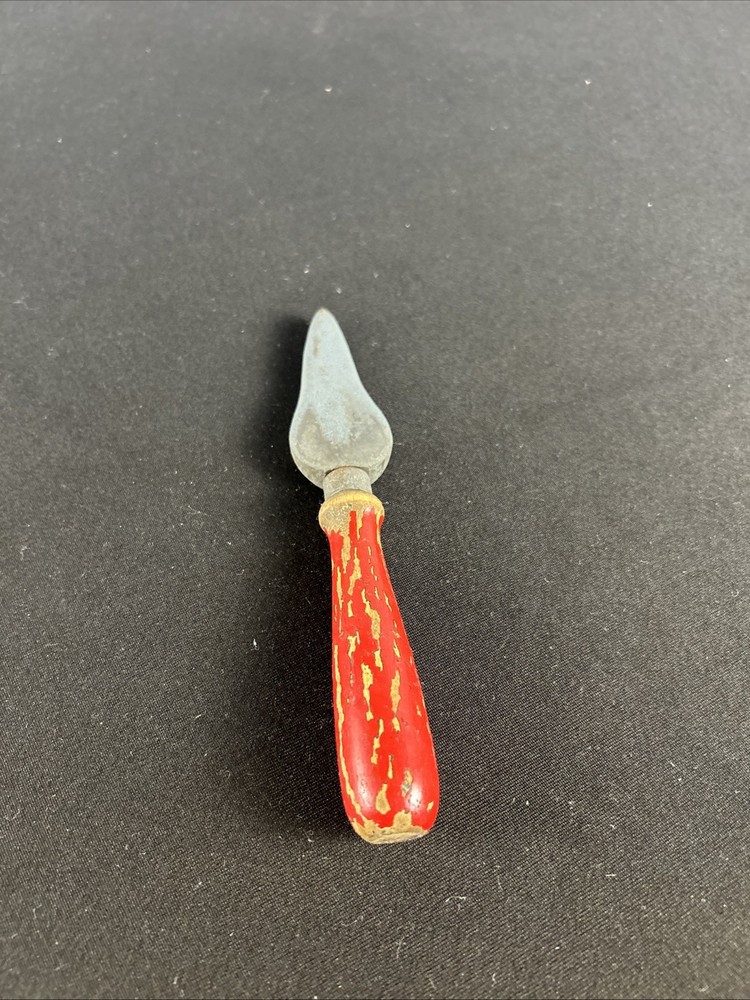 Antique Red Wood Handled Knife Sharpener - Ax