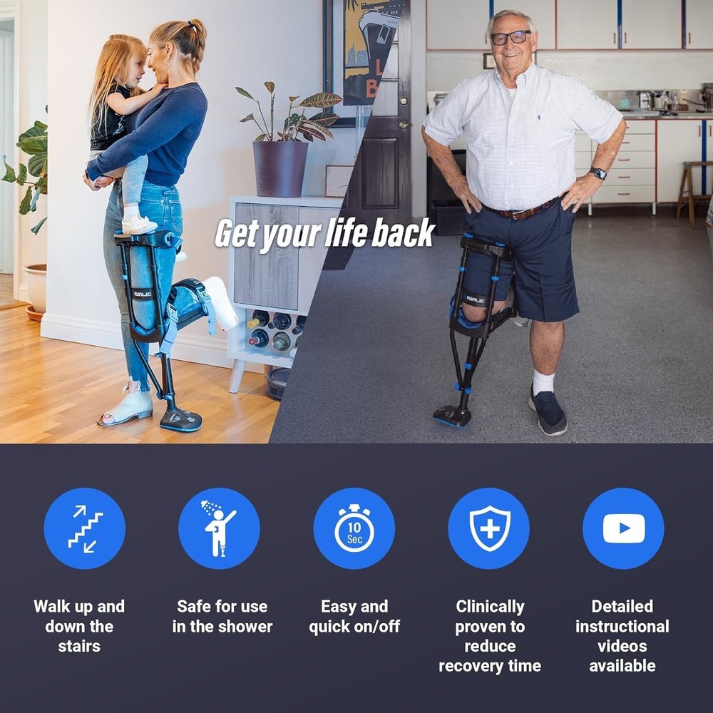Adjustable iWALK3.0 Knee Crutch - Ultimate Mobility Solution for Leg Injuries