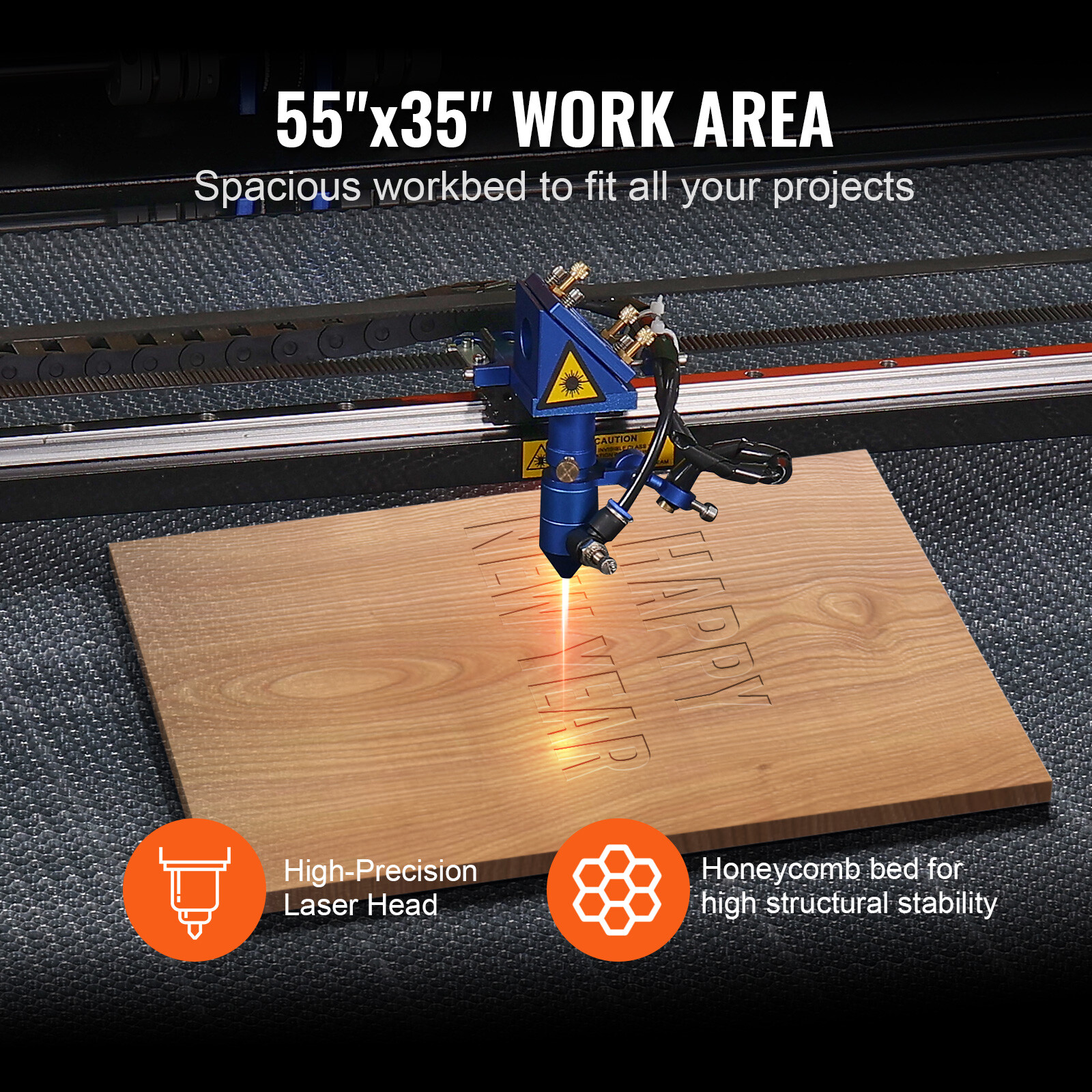 VEVOR 130W CO2 Laser Engraver Cutter 35 x 55 in Engraving Cutting Machine