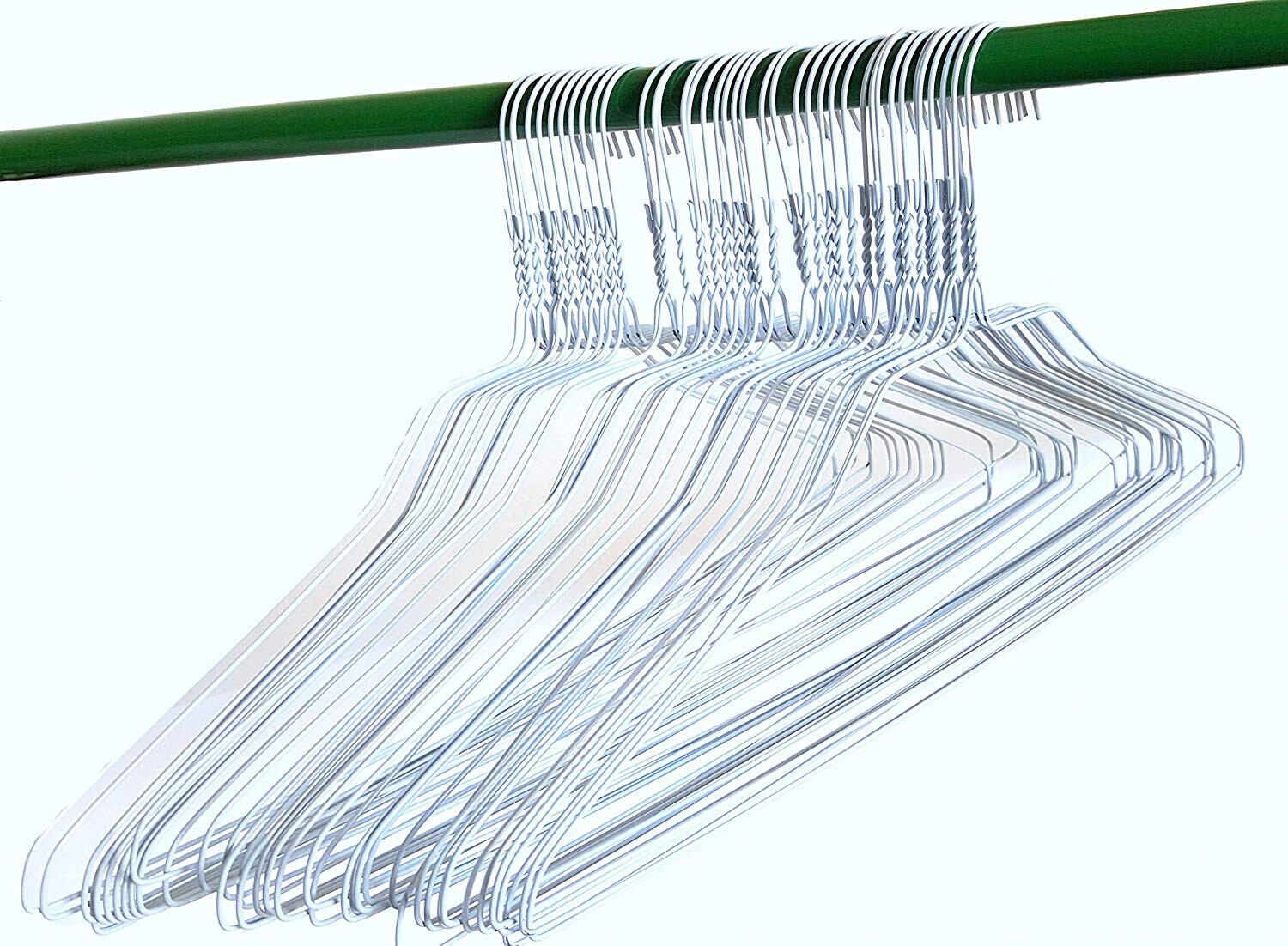 100 Shirt Wire Hangers Bulk 18 inches White 14.5 Gauge [NEW] Box of 100