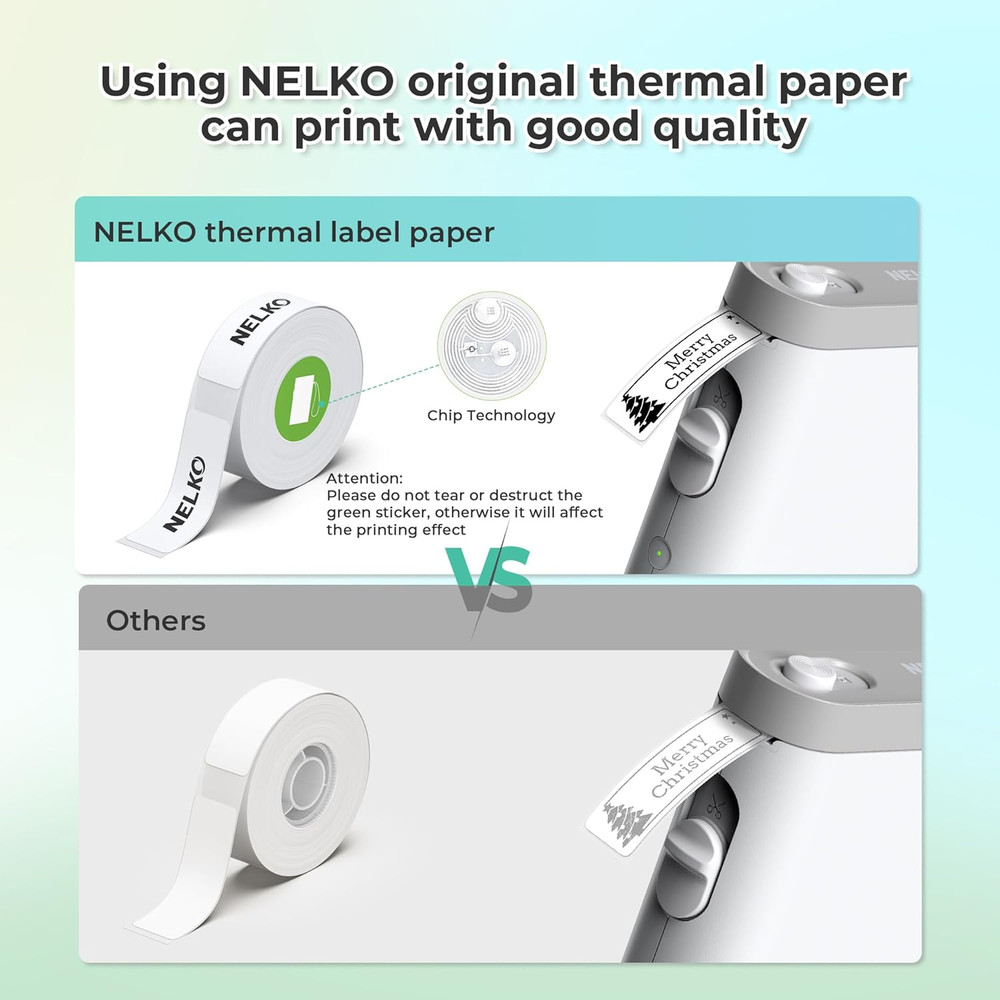 Nelko Label Maker Machine with Tape, P21 Bluetooth Label Printer, Wireless Mini