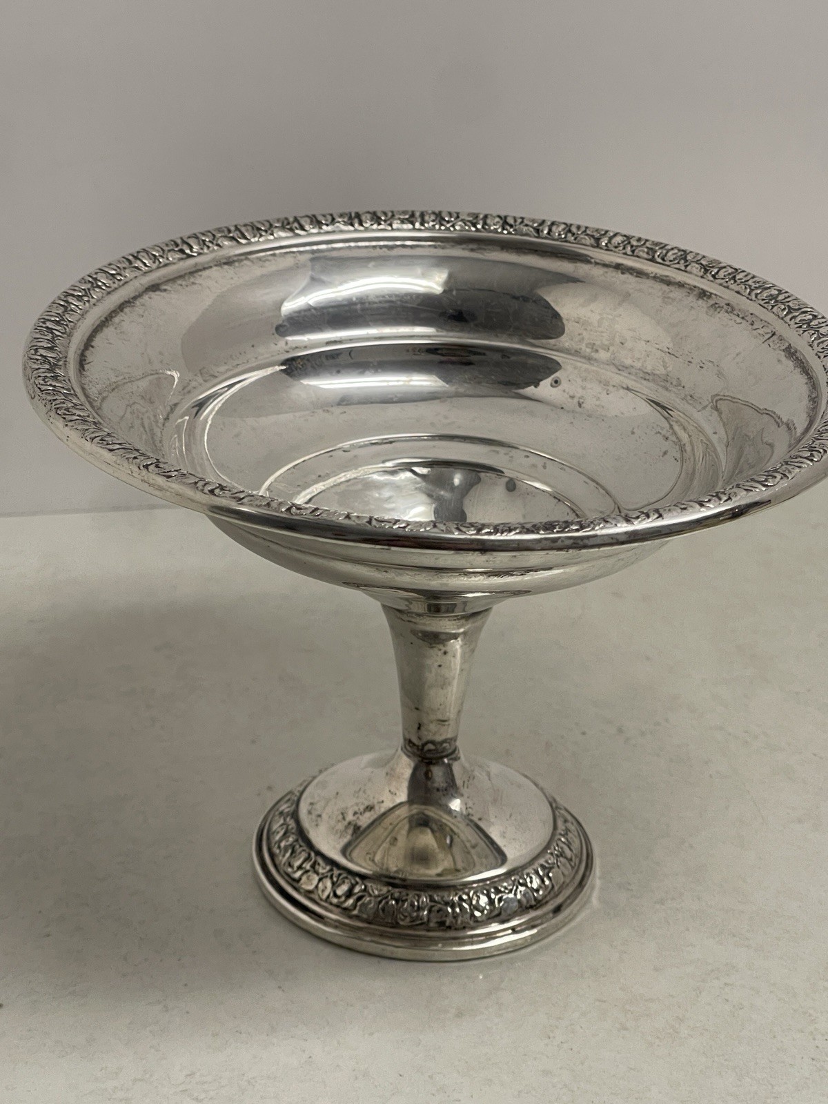 Schweitzer Sterling Silver 4.5” X 6” Compote 925 Reinforced 152 Grams