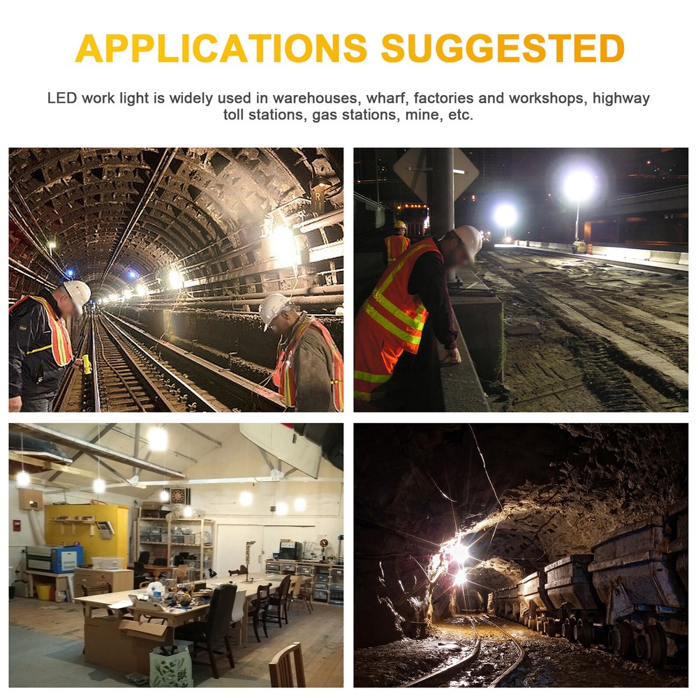 Linkable LED Work Lights Building Construction Job Site Temporary Work Light 80W