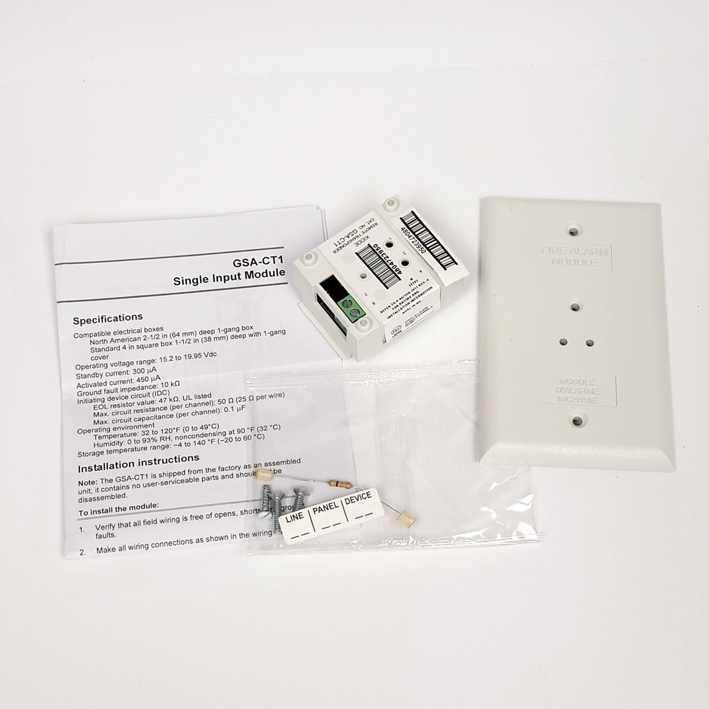 Kidde GSA-CT1 Single Input Fire Module, Analog Addressable UL/ULC Listed