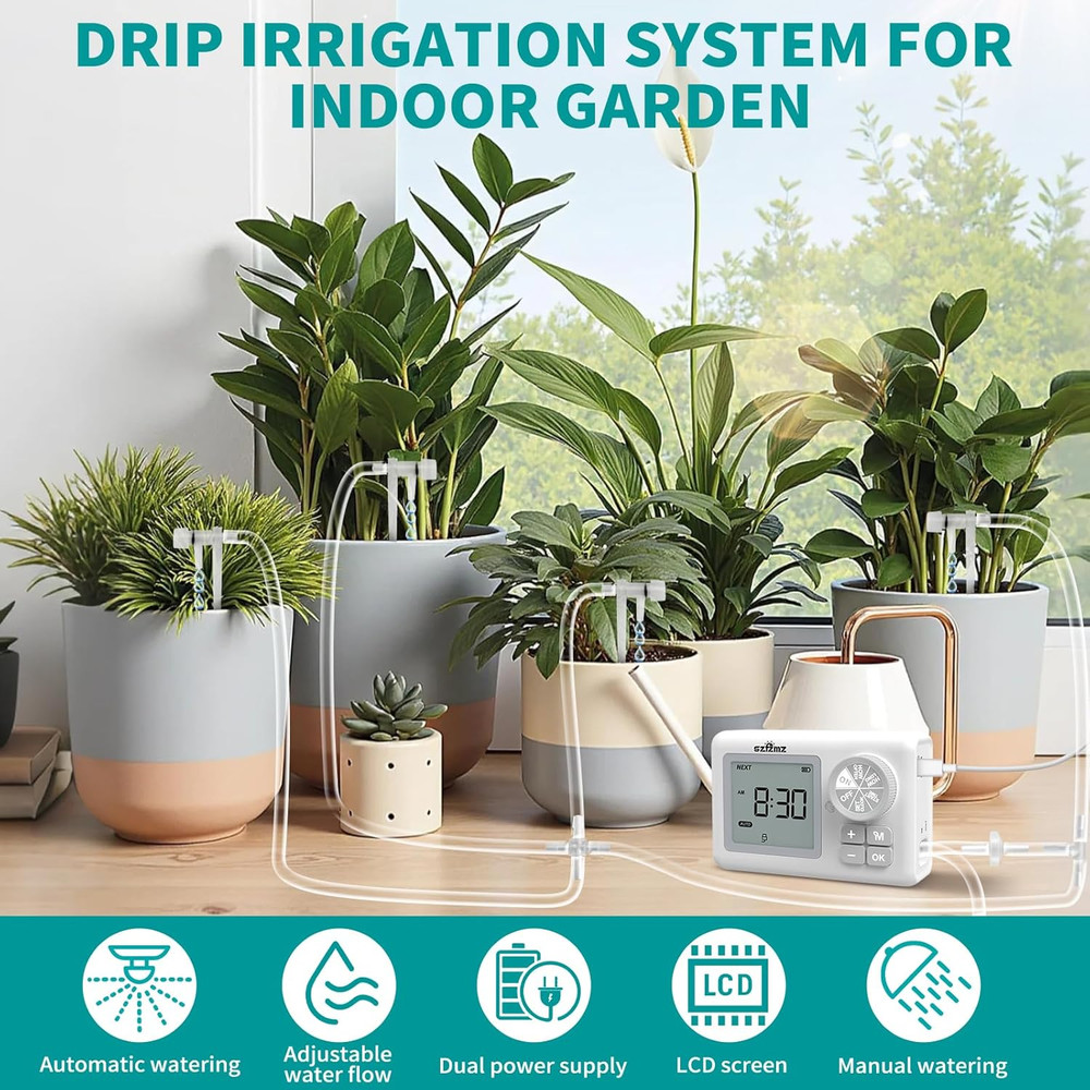 Automatic Watering System for 15 Potted Plants, Automatic Dripirrigation Kit wit