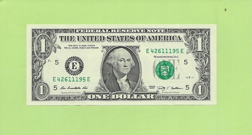 2009..UNCIRC $1  E 4261 1195 E  .... 2009 $1  E-E        NICE NOTE          FRN