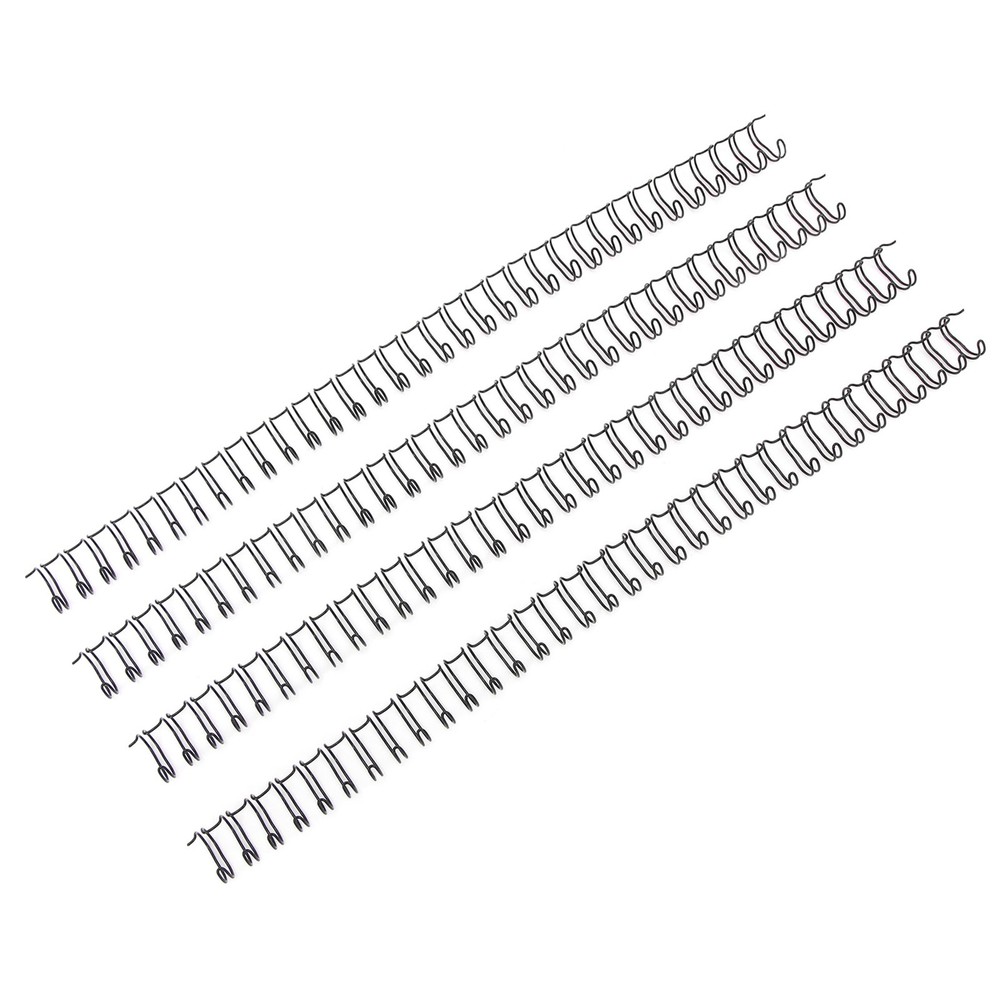 Black 100x Double Loop Wire Binding Spine 60 Sheet Capacity 3:1 Pitch 34 Loop 9.