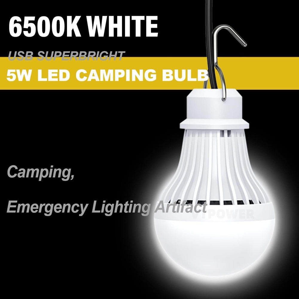 2 Pack USB Light Bulb, USB LED Camping Light Lantern, 8.2 ft Extra Length Cor...