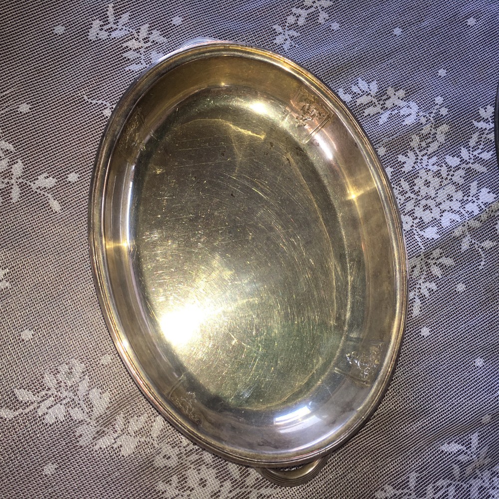 VINTAGE SILVER PLATE UNKNOWN MAKER/PATTERN SERVING DISH TOP/COVER