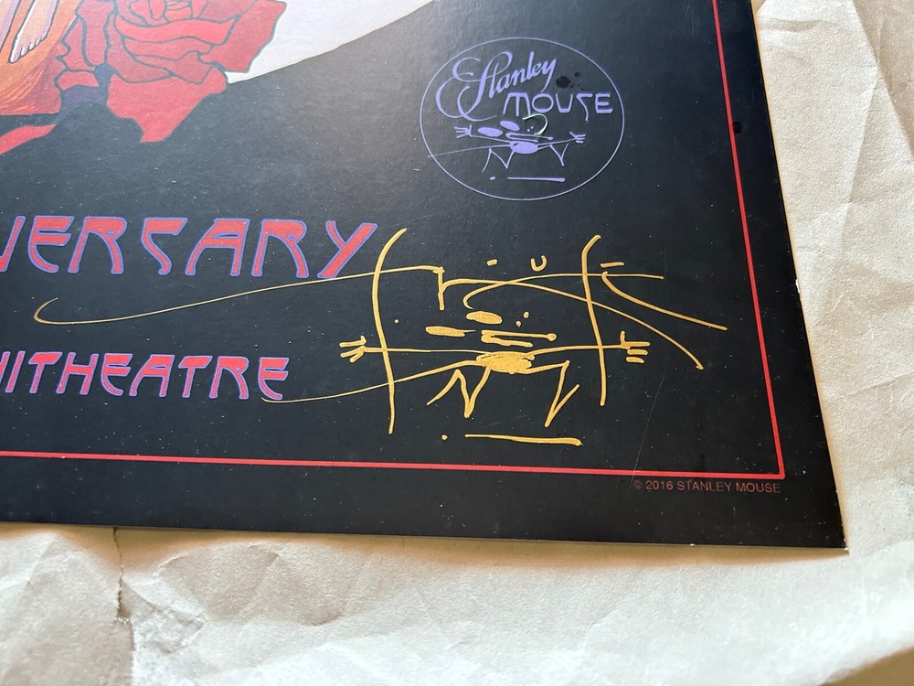 Bridge School Poster Mouse Signed 2016 Neil Young Metallica Not Grateful Dead