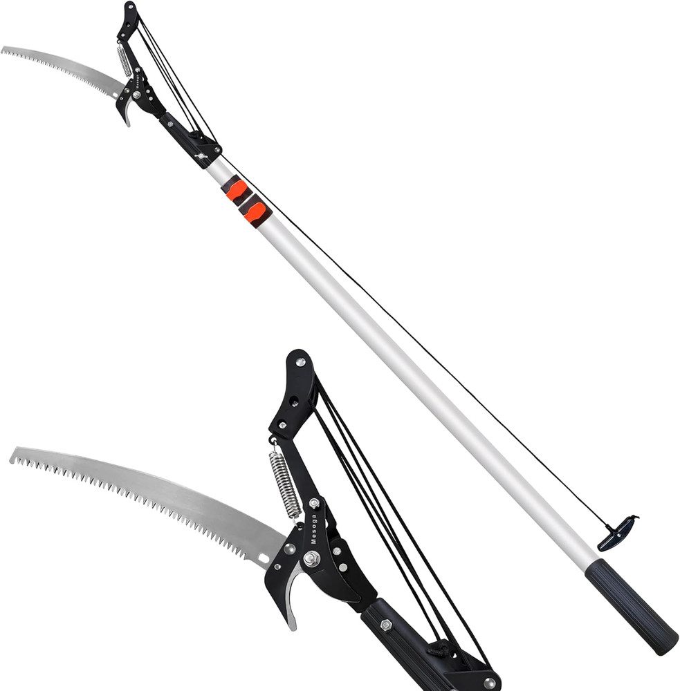 Extendable Tree Trimmer Pole Saw 4.9-13FT - Long Handle Pruning Shears