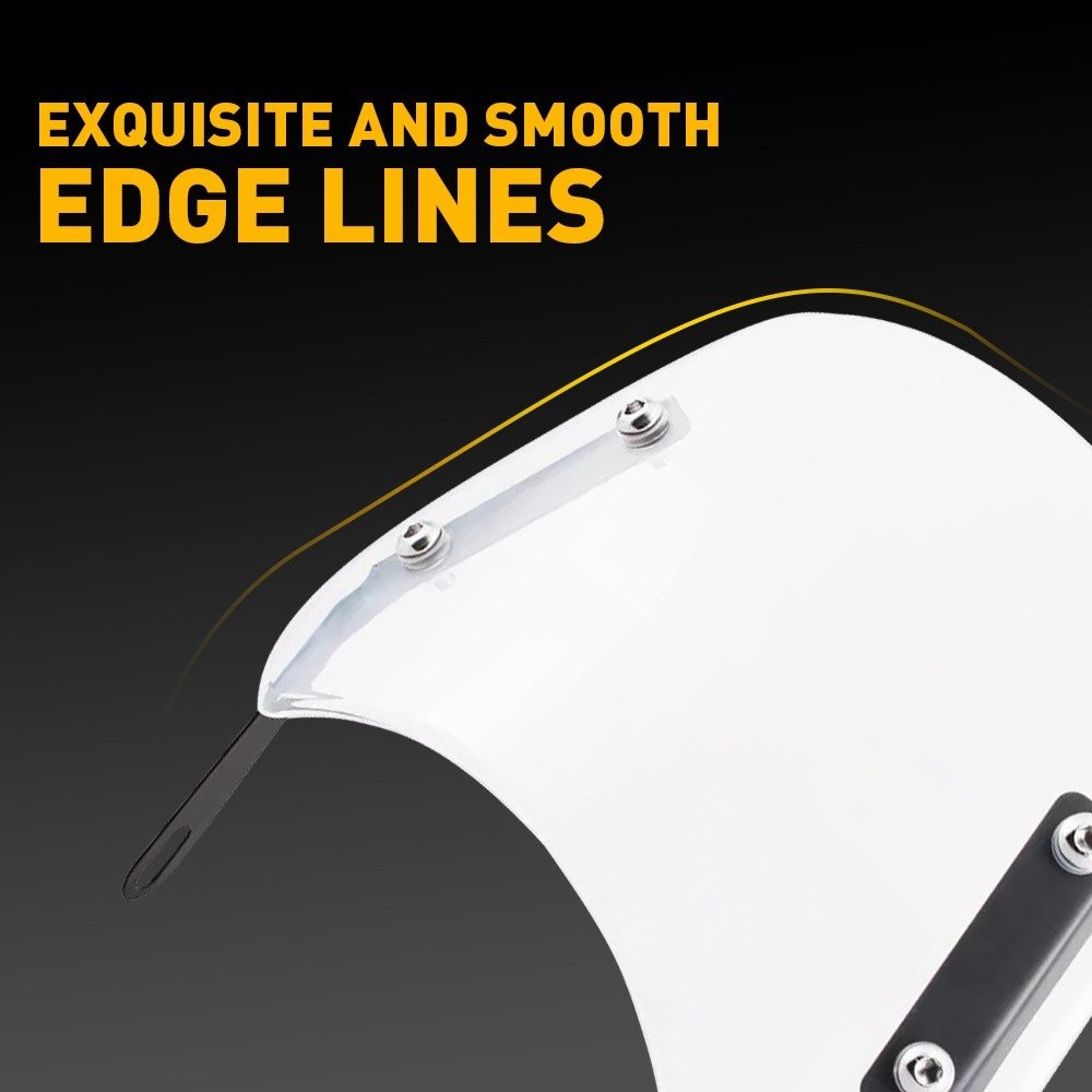 Universal Motorcycle Windshield Clear Windscreen Flyscreen w/Mount Bracket 5"-7"