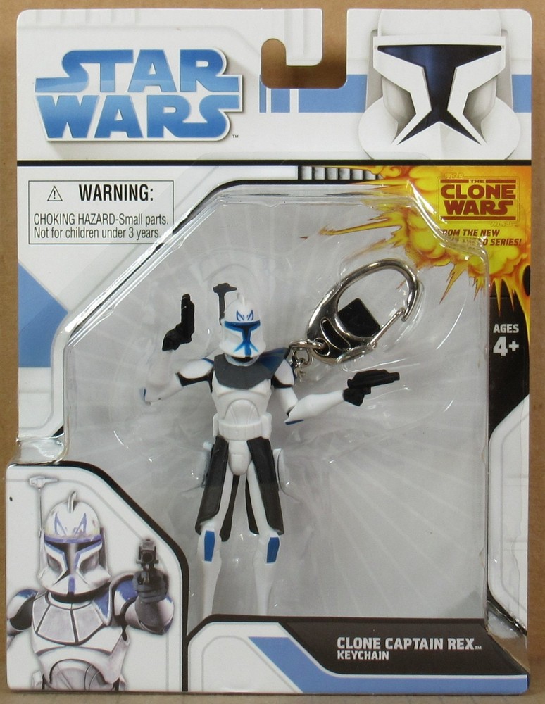 Star Wars 4" Tall Clone Captain Rex Keychain by Basic Fun 2008 NIP