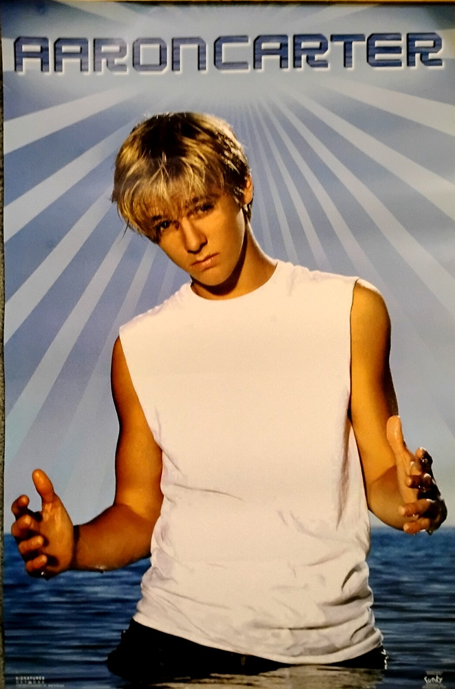 Poster-AARON CARTER 2002 Original Signatures Network License Funky (22x34) EX
