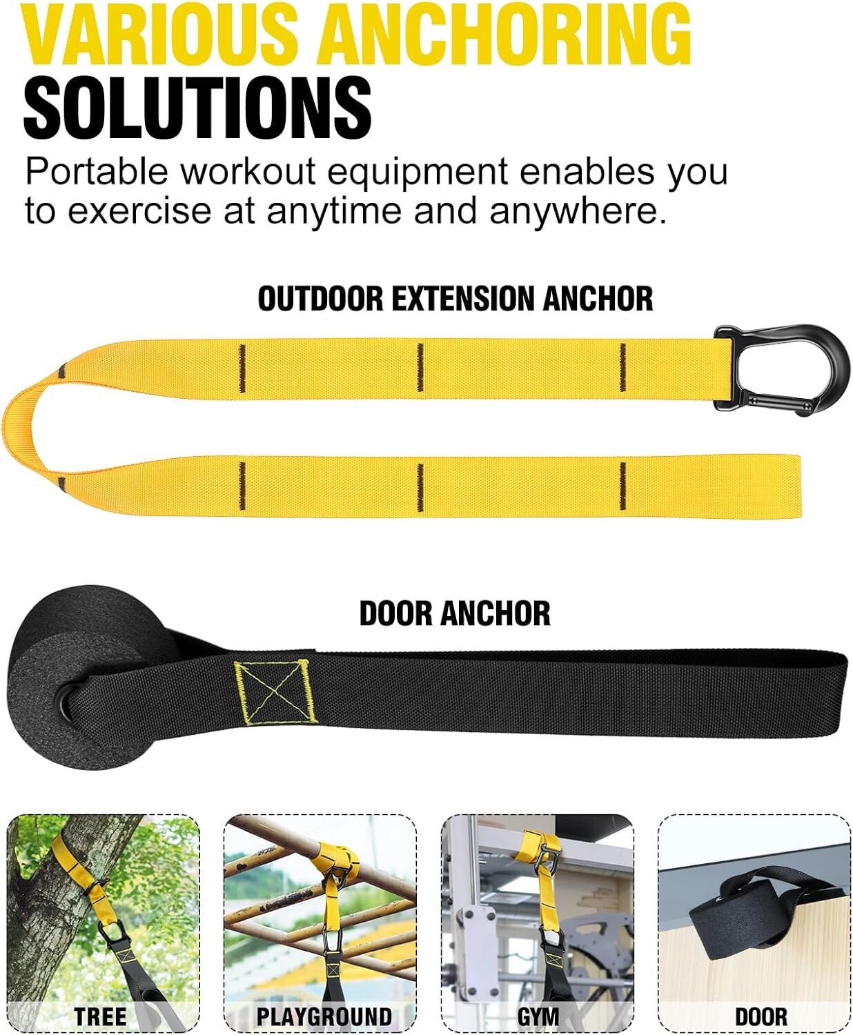 Home Resistance Training Kit with Handles, Door Anchor Heavy Duty Exercise Bands