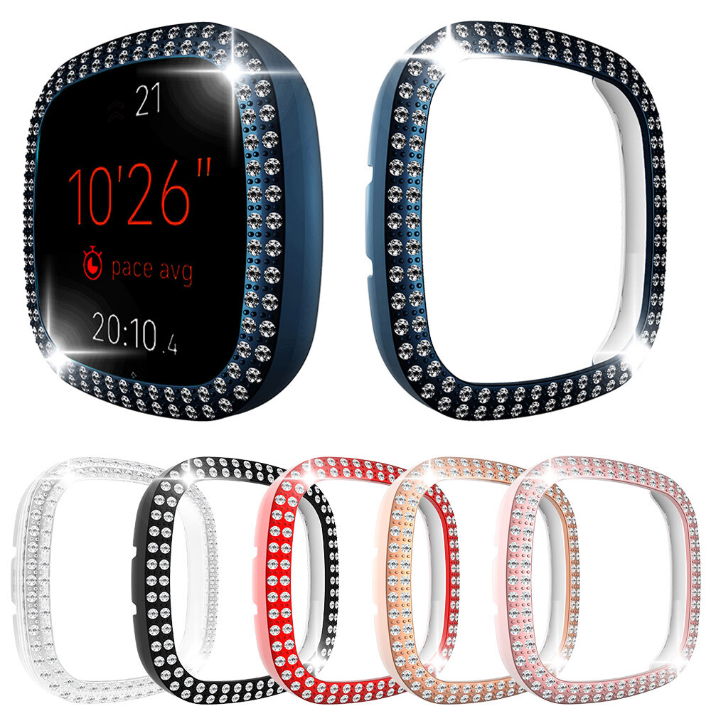 For Fitbit Versa 4 /Sense 2 Bling Case Covers Diamond Protective Bumper Shell