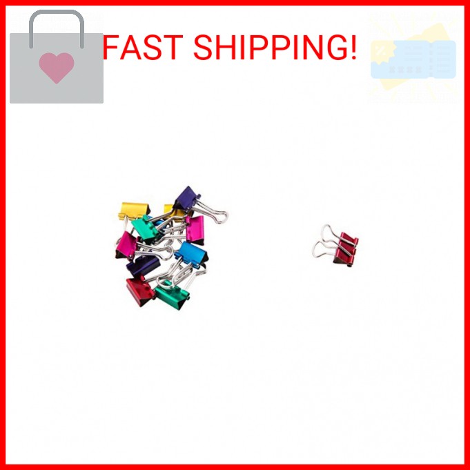 Baumgartens BAU29710 Mini Binder Clips .5" 12/Pkg-Assorted Colors