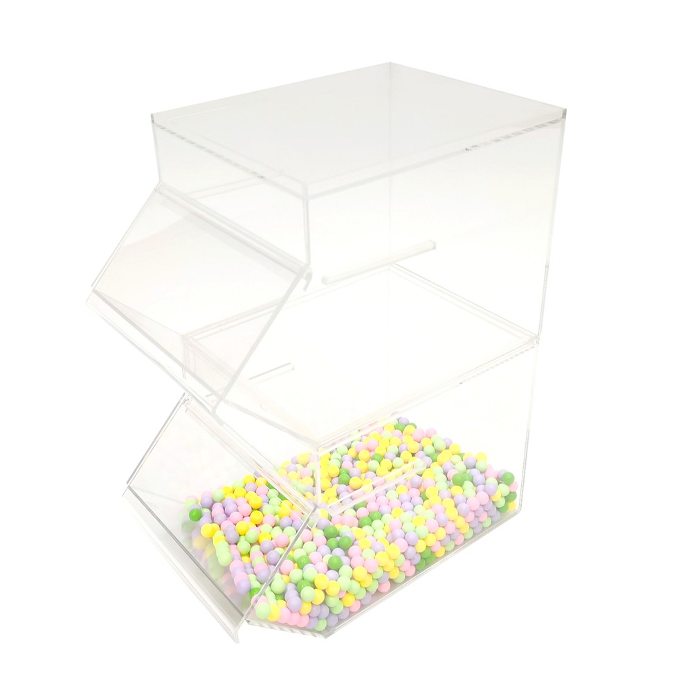 8X13X8" Stackable Acrylic Candy Bin Coffee Spice Grain Dispenser Pantry Display