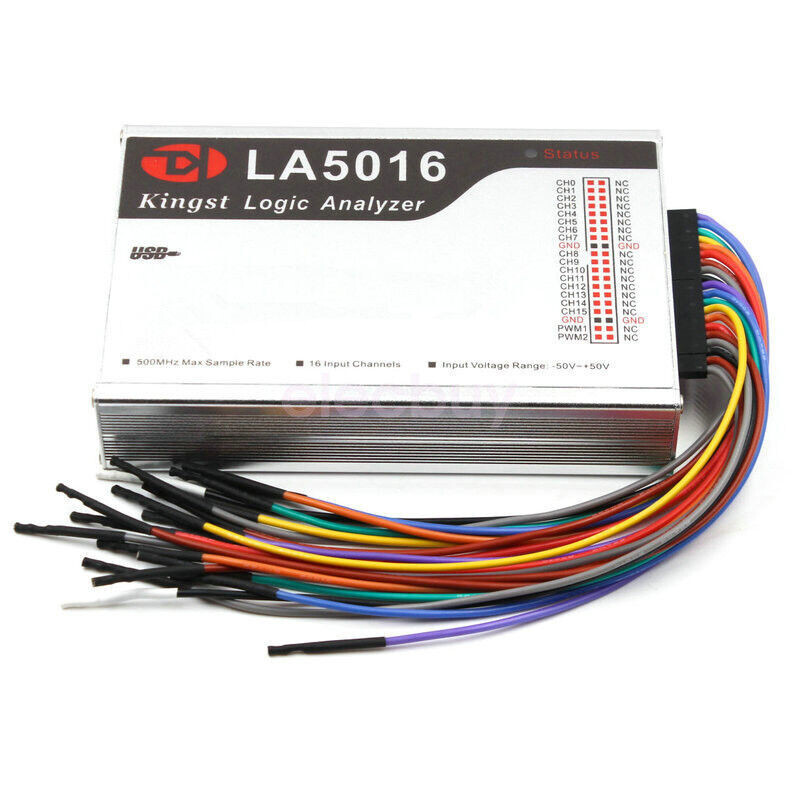 LA5016 USB Logic Analyzer 500M max sample 16 Channels 10B samples PWM Output