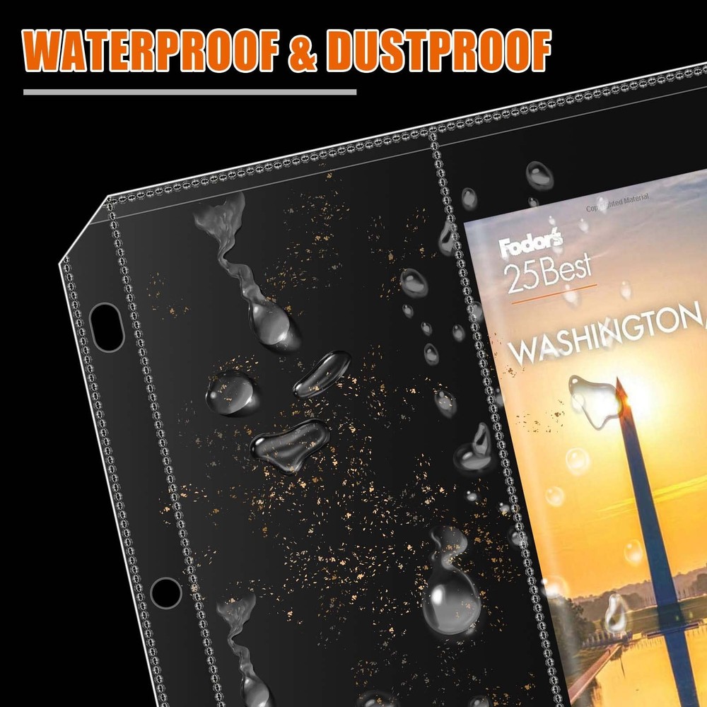 Folded Map Sleeves, Map Protector, Envelopes Page for 3-Ring Binders, Brochur...