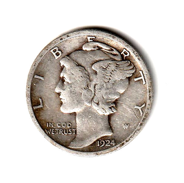1924 VG Mercury Dime