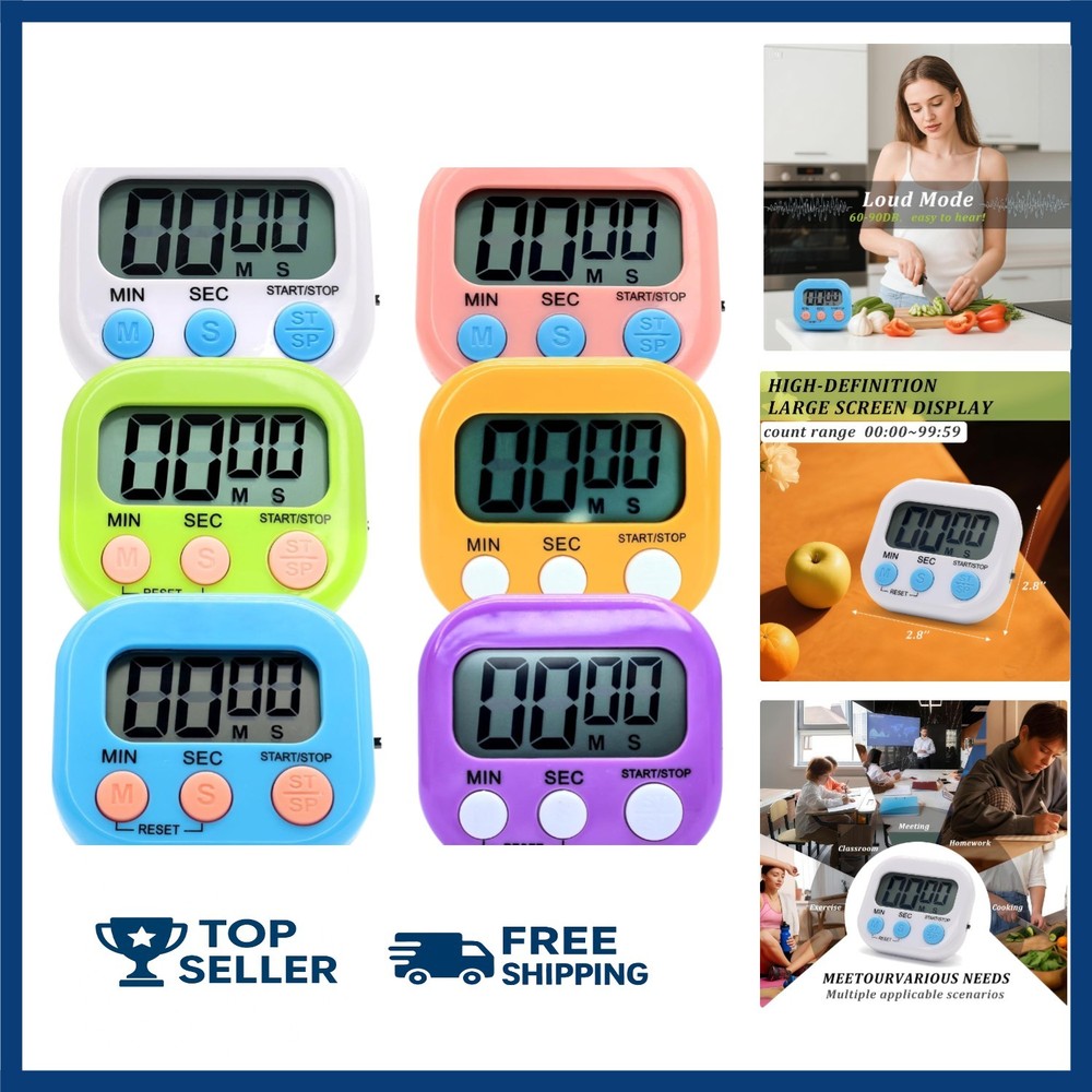 6 Pack Multi-Function Electronic Timer, Learning Management, Suitable for Kit...