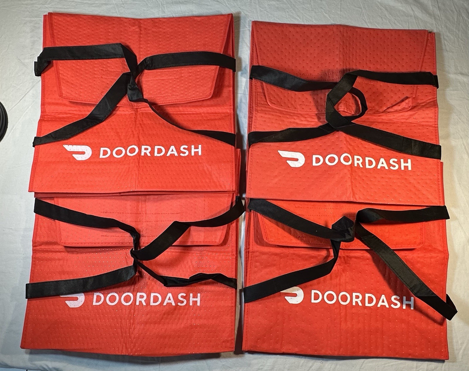 Lot of 4 ~ DOORDASH ~ Large 19x19x5 Insulated Pizza Delivery Bag / Tote ~